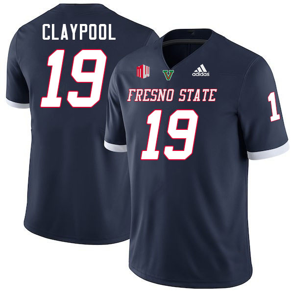 Fresno State Bulldogs #19 Finn Claypool College Football Jerseys Stitched-Navy